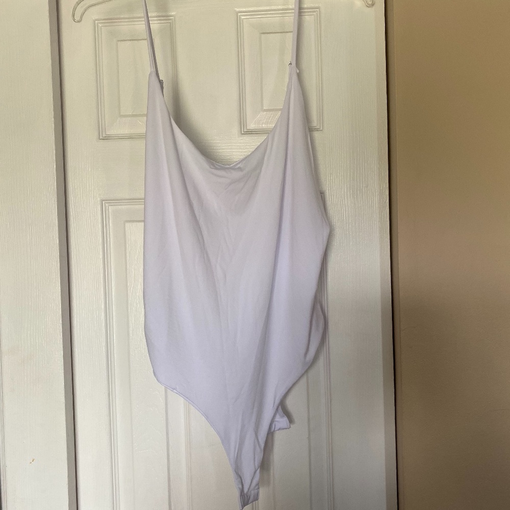 Plus Size White Spaghetti Strap Body Suit